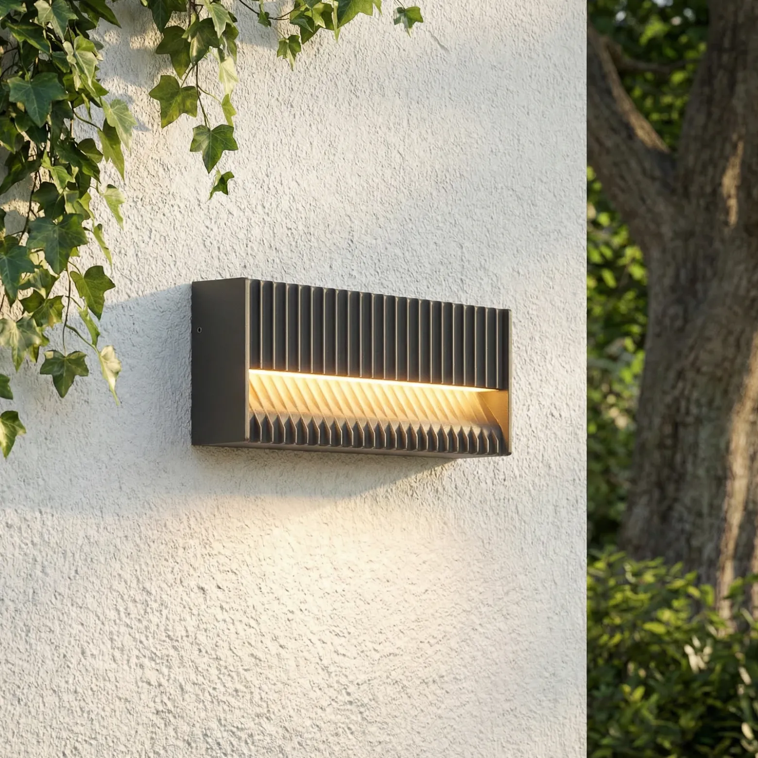 Aplique LED para exterior Lucande Tavion, 25 cm, antracita, IP65