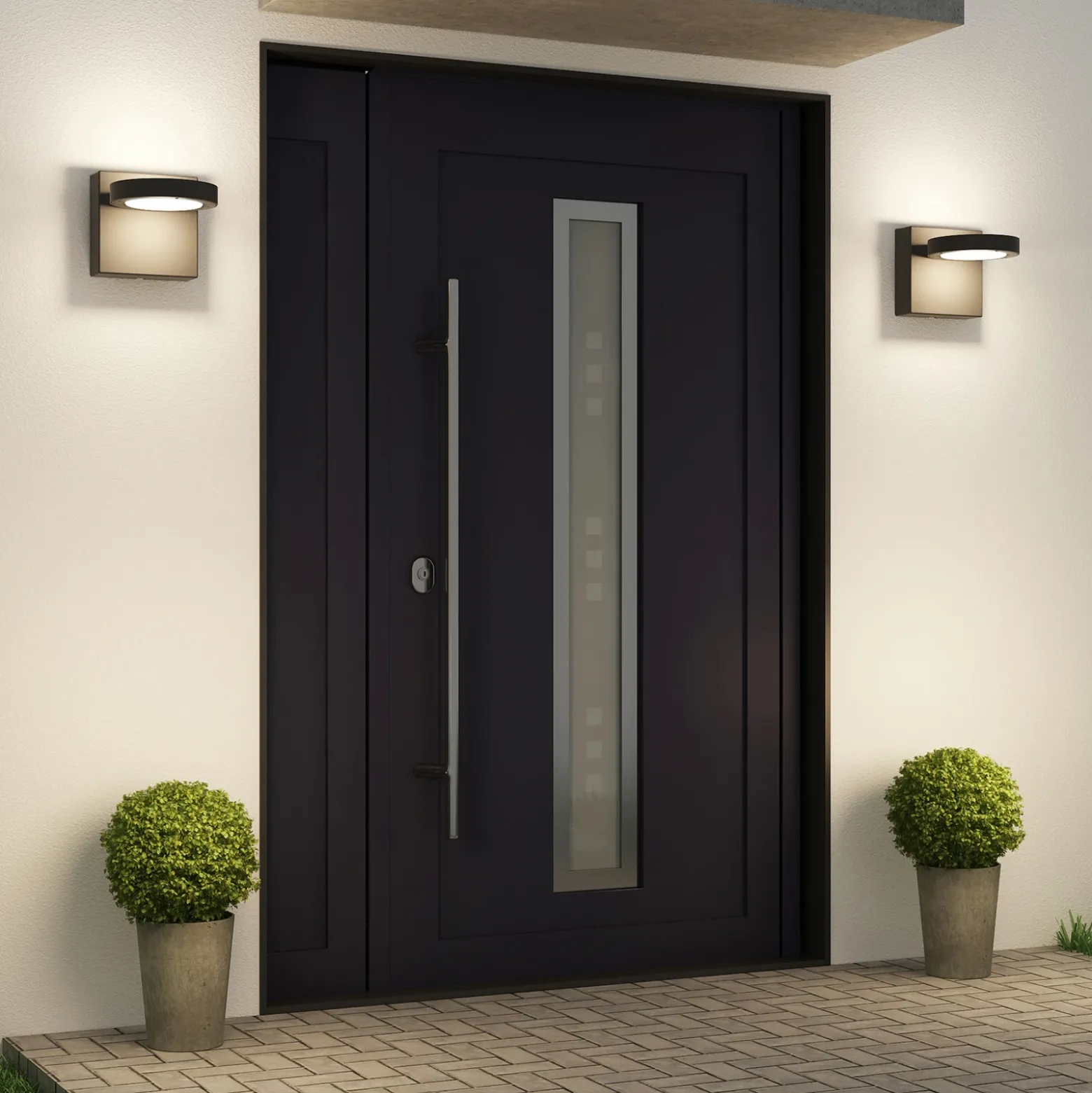 Aplique LED para exterior Lucande Belna, metal, IP65, antracita