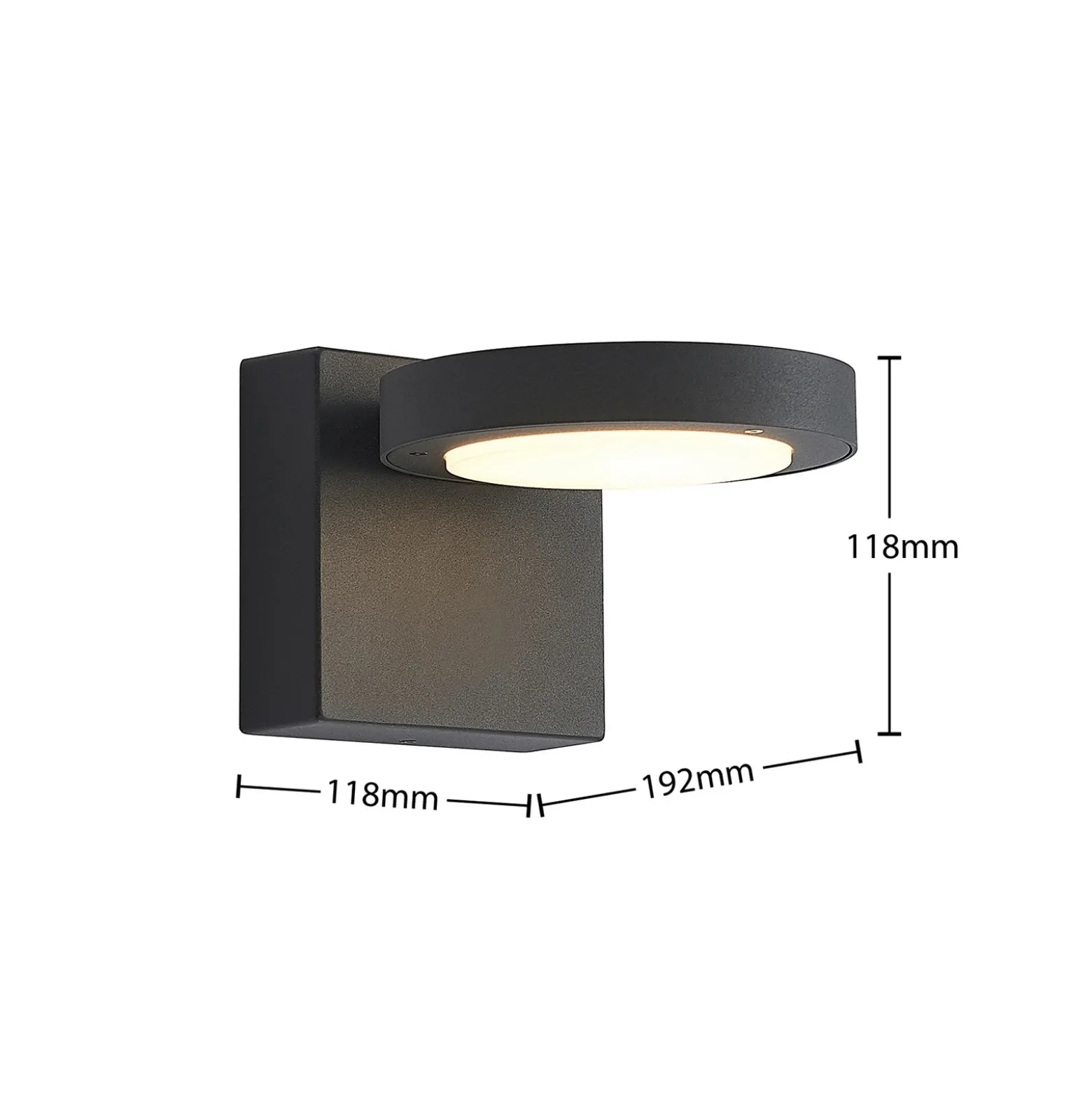 Aplique LED para exterior Lucande Belna, metal, IP65, antracita