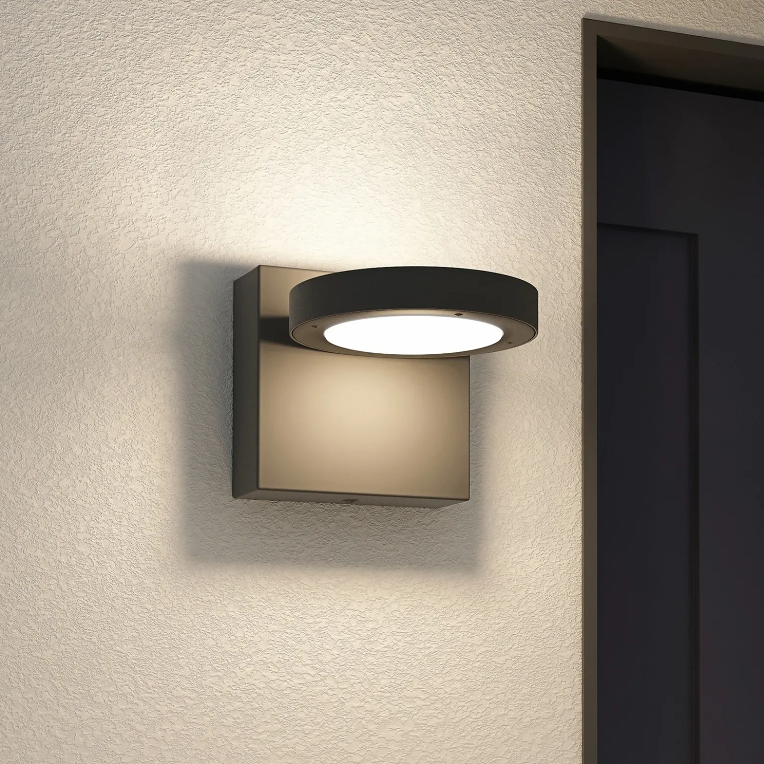Aplique LED para exterior Lucande Belna, metal, IP65, antracita