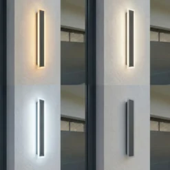 Aplique LED para exterior Lucande Ilora, negra, 60 cm, CCT, IP65