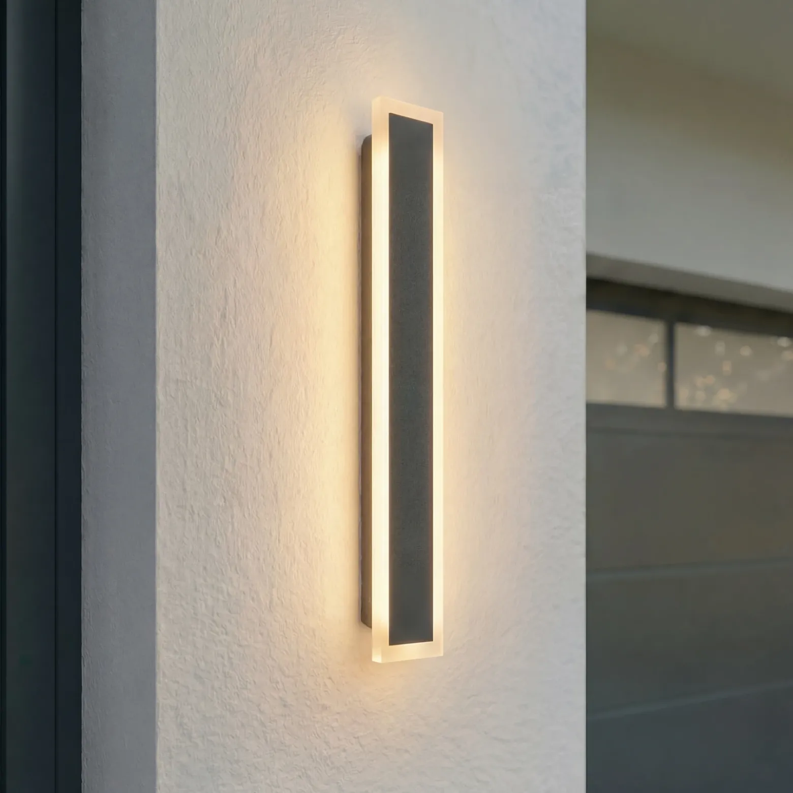 Aplique LED para exterior Lucande Ilora, negra, 60 cm, CCT, IP65