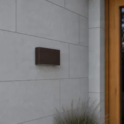 Aplique LED para exterior Lucande Jarte, 20 cm, marrón, IP65