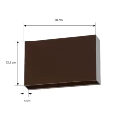 Aplique LED para exterior Lucande Jarte, 20 cm, marrón, IP65