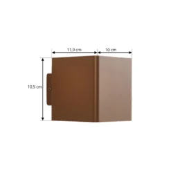 Aplique LED para exterior Lucande «Aaron», marrón, IP54, luz hacia arriba/hacia
