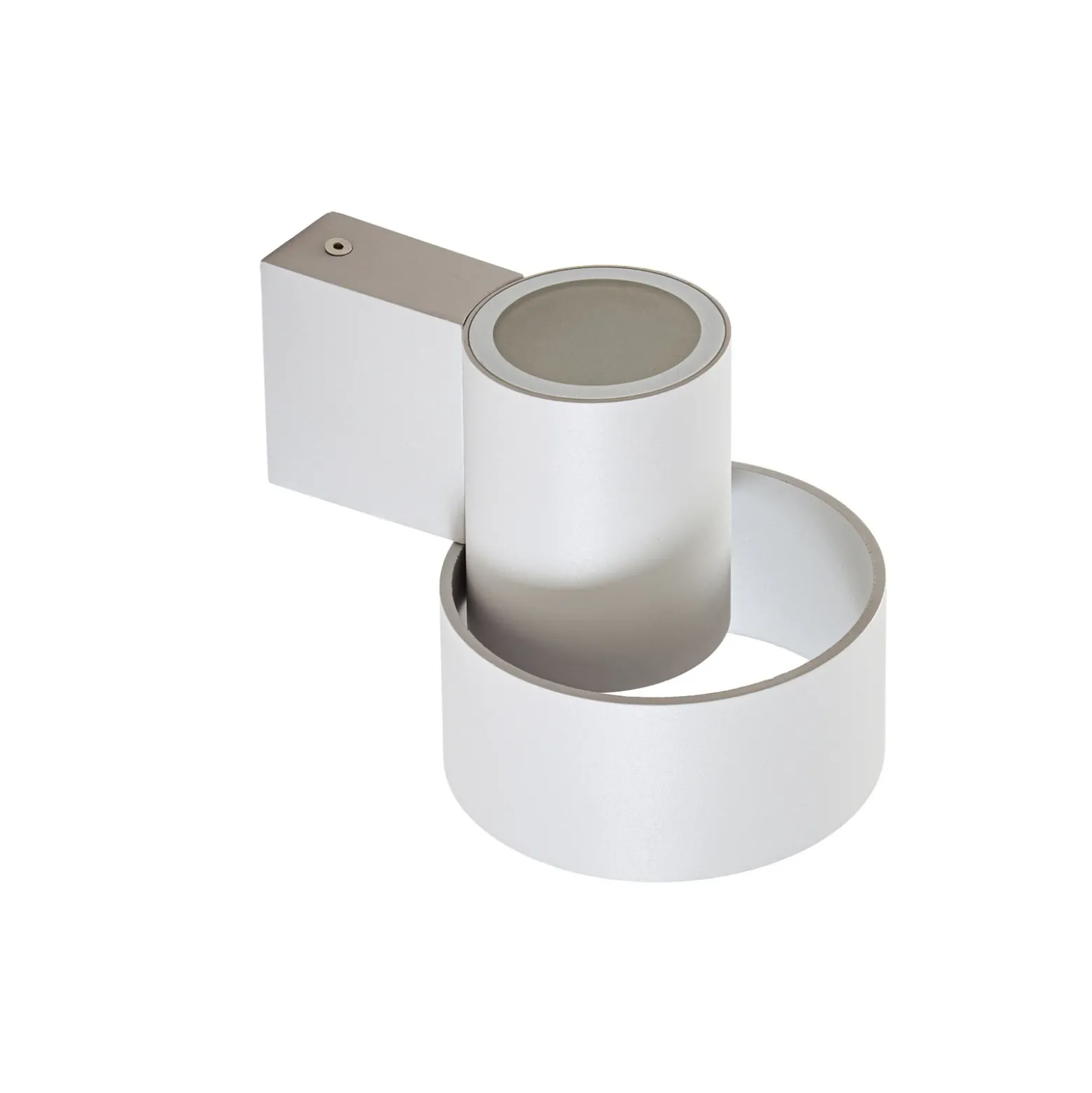 Aplique LED para exterior Lucande Elune, gris claro, IP44, luz hacia