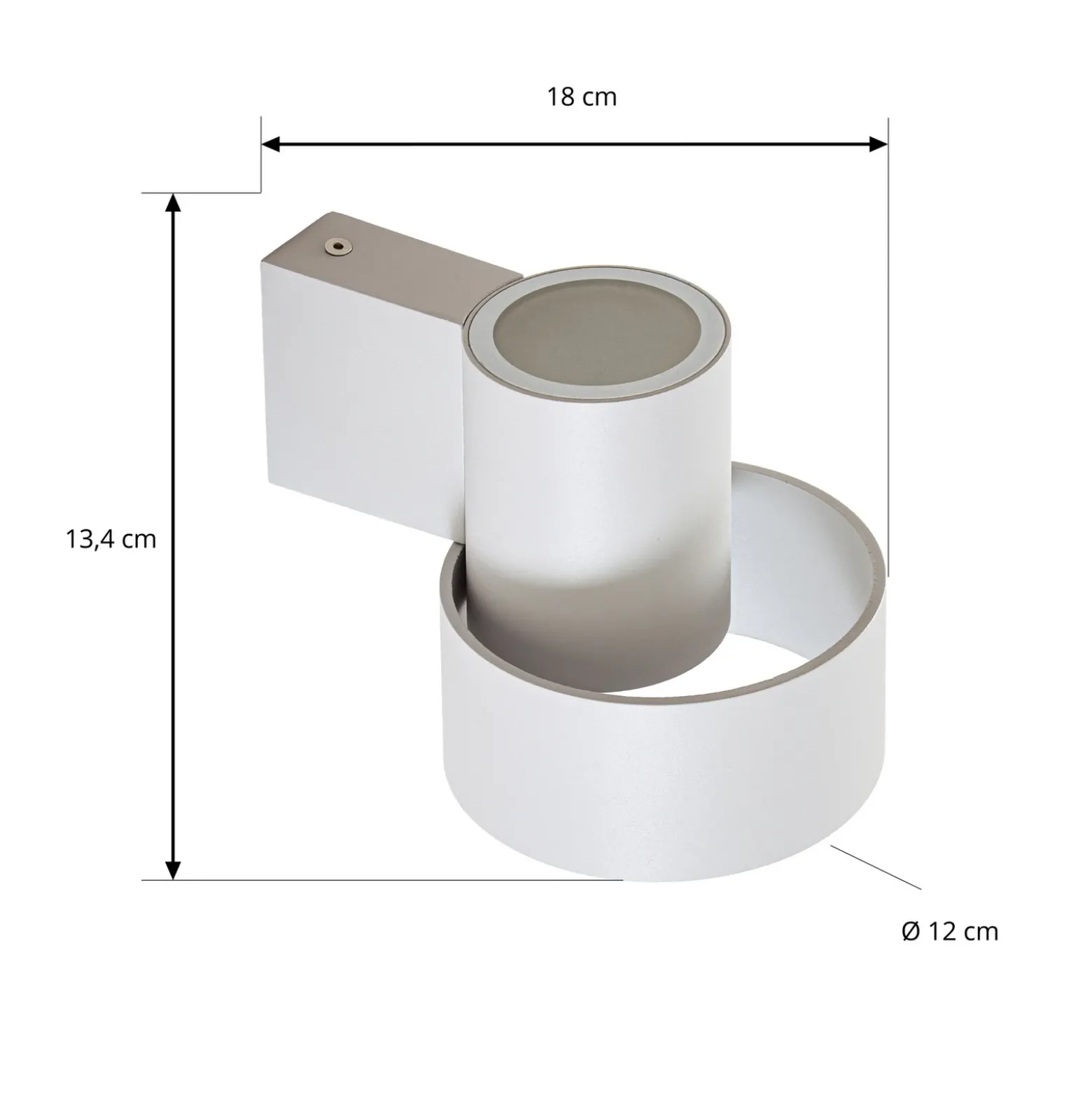 Aplique LED para exterior Lucande Elune, gris claro, IP44, luz hacia