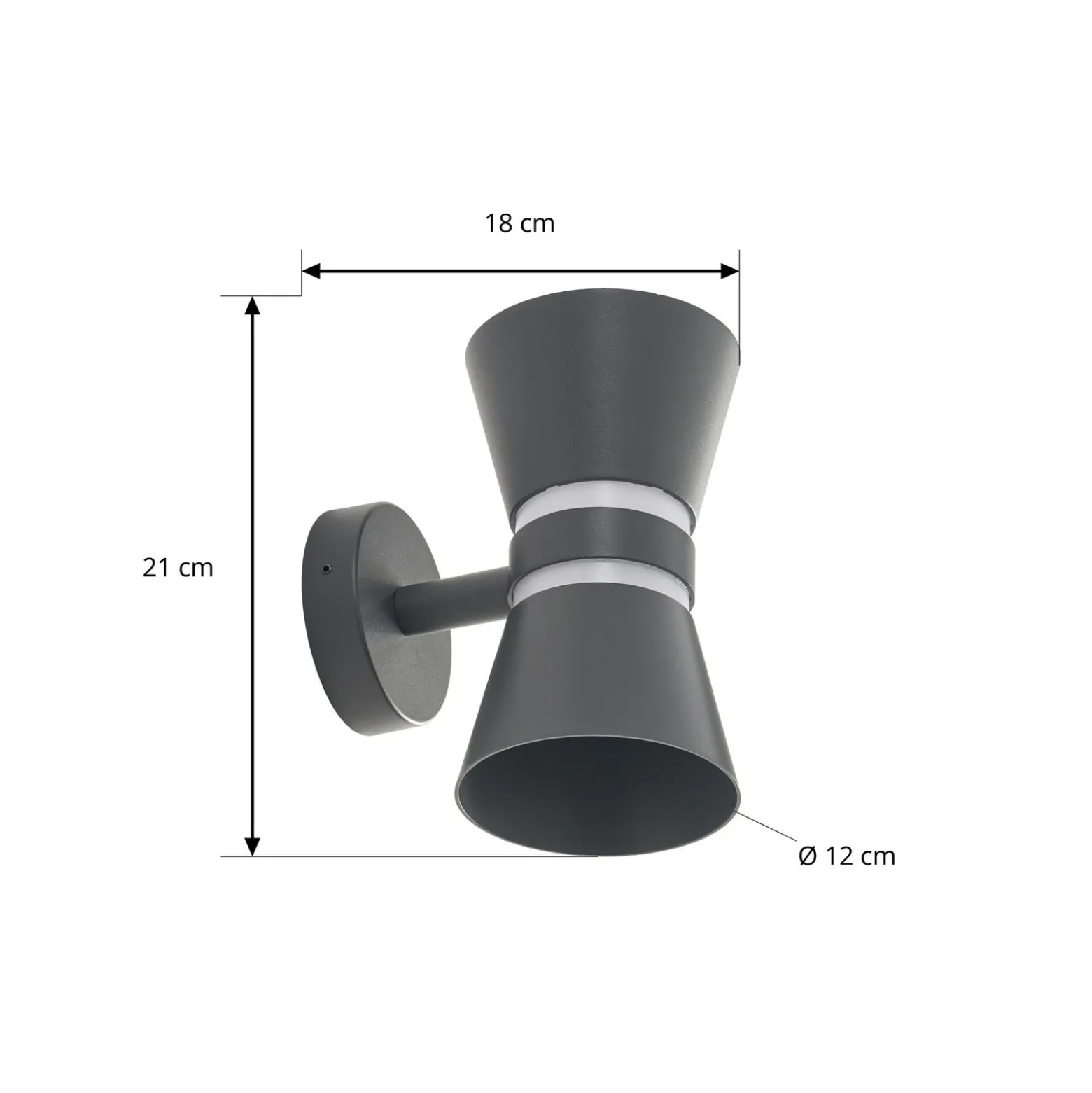 Aplique LED para exterior Lucande Meravi, color antracita, 2 luces, IP44