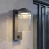 Aplique LED para exterior Lucande Beelia Sensor antracita estriada
