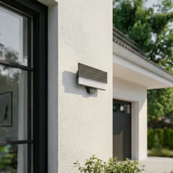 Aplique LED para exterior Lucande Melira, sensor, antracita, IP65