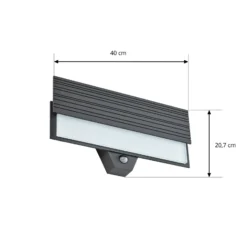 Aplique LED para exterior Lucande Melira, sensor, antracita, IP65
