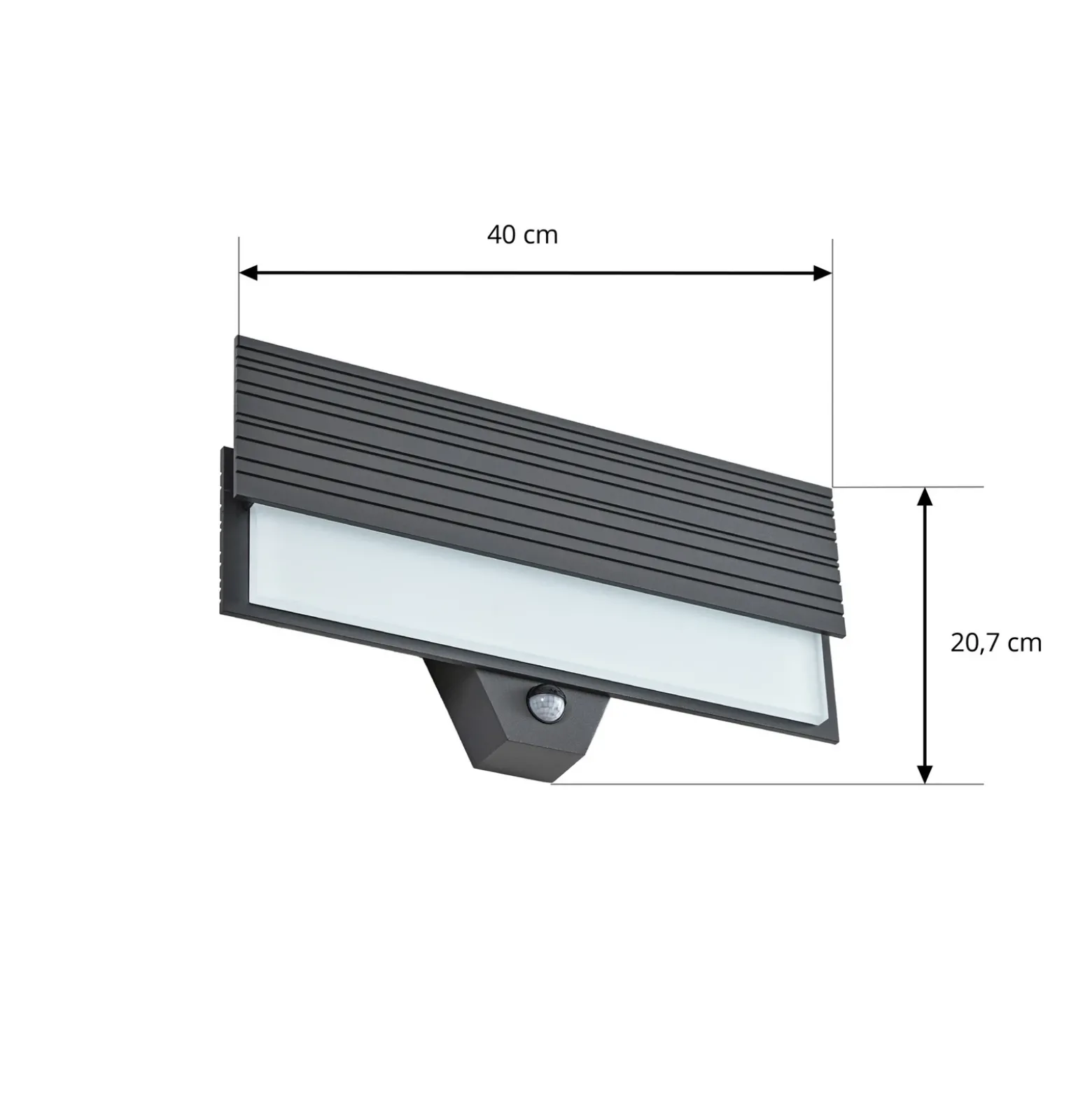 Aplique LED para exterior Lucande Melira, sensor, antracita, IP65