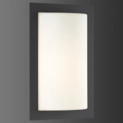 Aplique LED para exterior Luis, color grafito, cristal, acero inoxidable