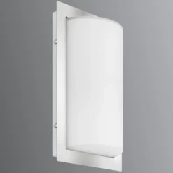 Aplique LED para exterior Luis, cristal, acero inoxidable