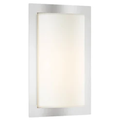 Aplique LED para exterior Luis, cristal, acero inoxidable