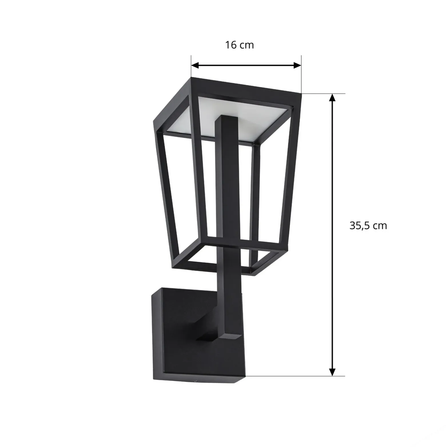 Aplique LED para exterior Lynx de Lucande, 35,5 cm, negro, IP44
