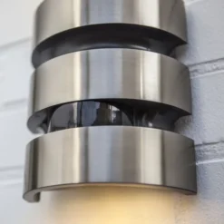Aplique LED para exterior MAYA, acero inoxidable, altura 18 cm, IP44