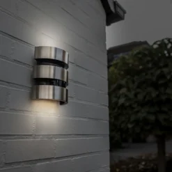 Aplique LED para exterior MAYA, acero inoxidable, altura 18 cm, IP44