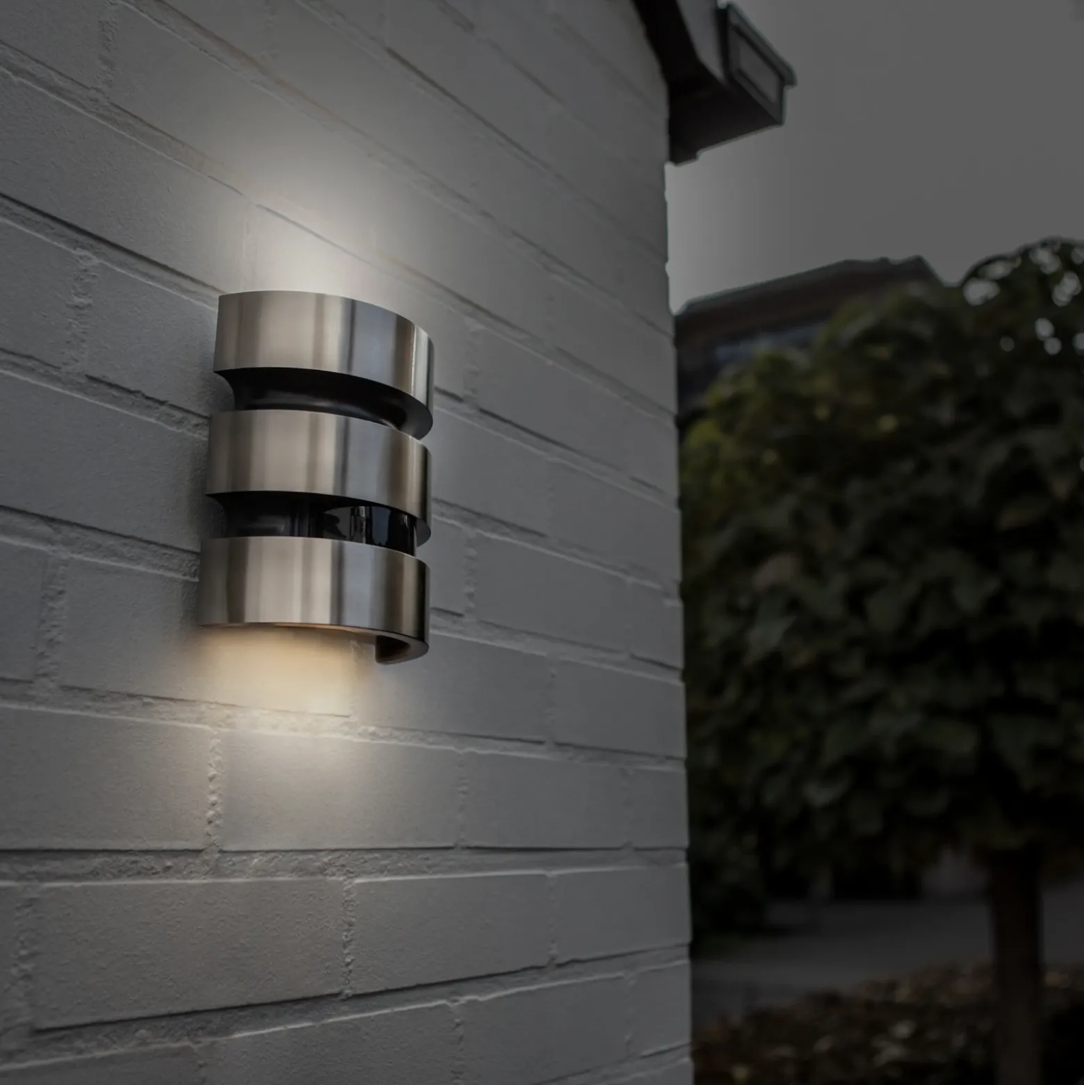 Aplique LED para exterior MAYA, acero inoxidable, altura 18 cm, IP44