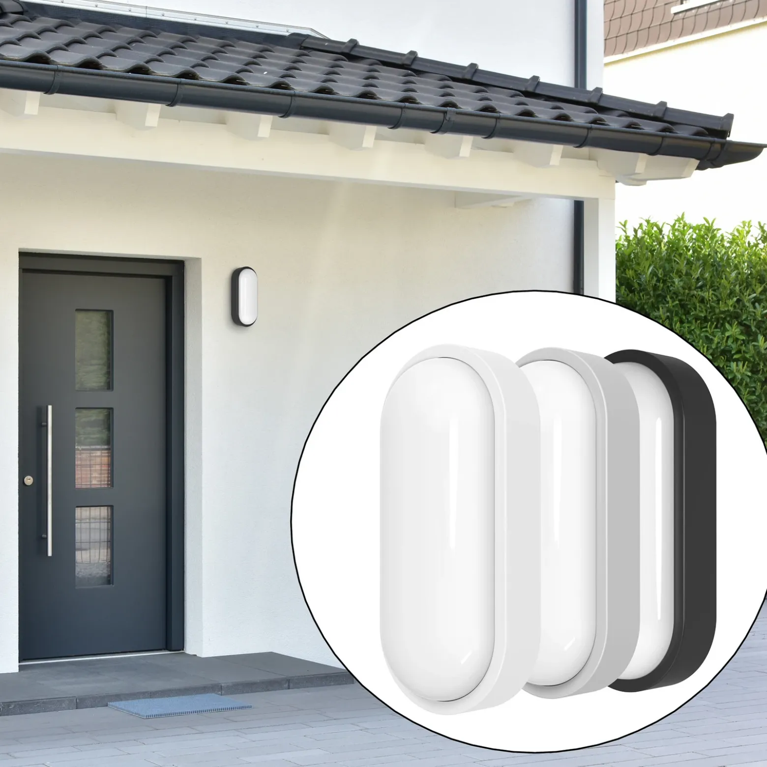 Aplique LED para exterior MEGATRON Zella Neo XL Sensor, blanco, IP54