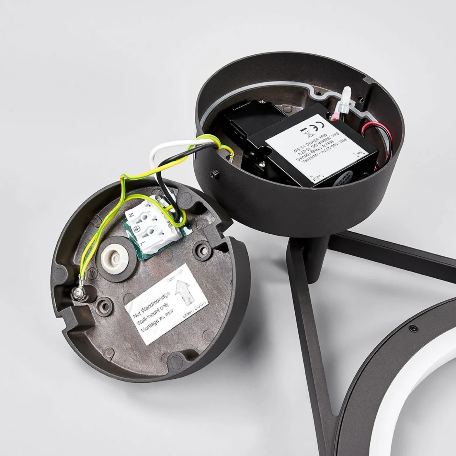 Aplique LED para exterior Mirco con sensor, anillo