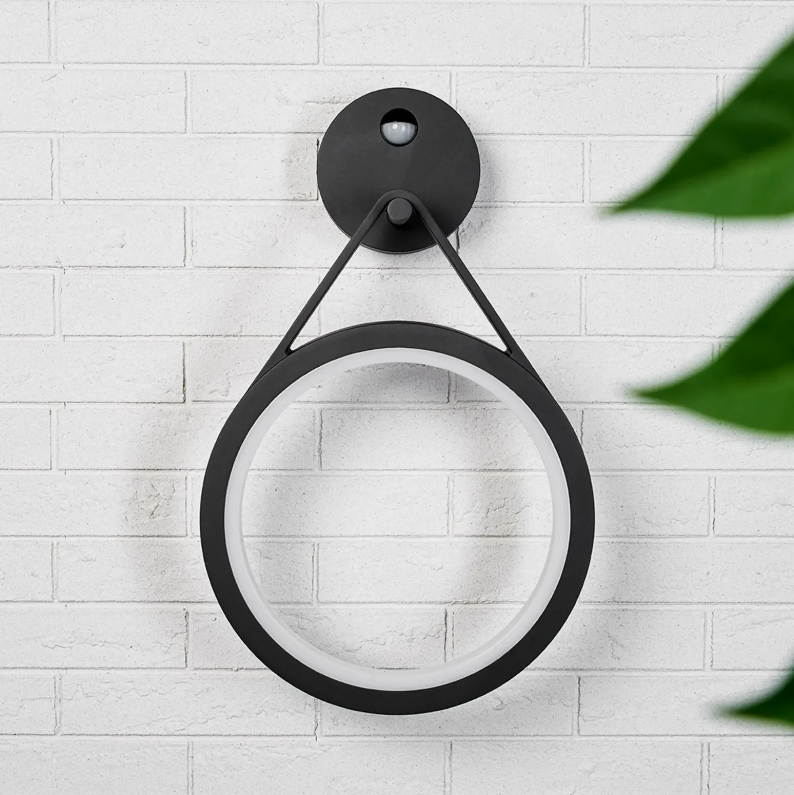 Aplique LED para exterior Mirco con sensor, anillo