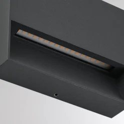 Aplique LED para exterior Molto Luce Cado, 14 cm de ancho, color negro