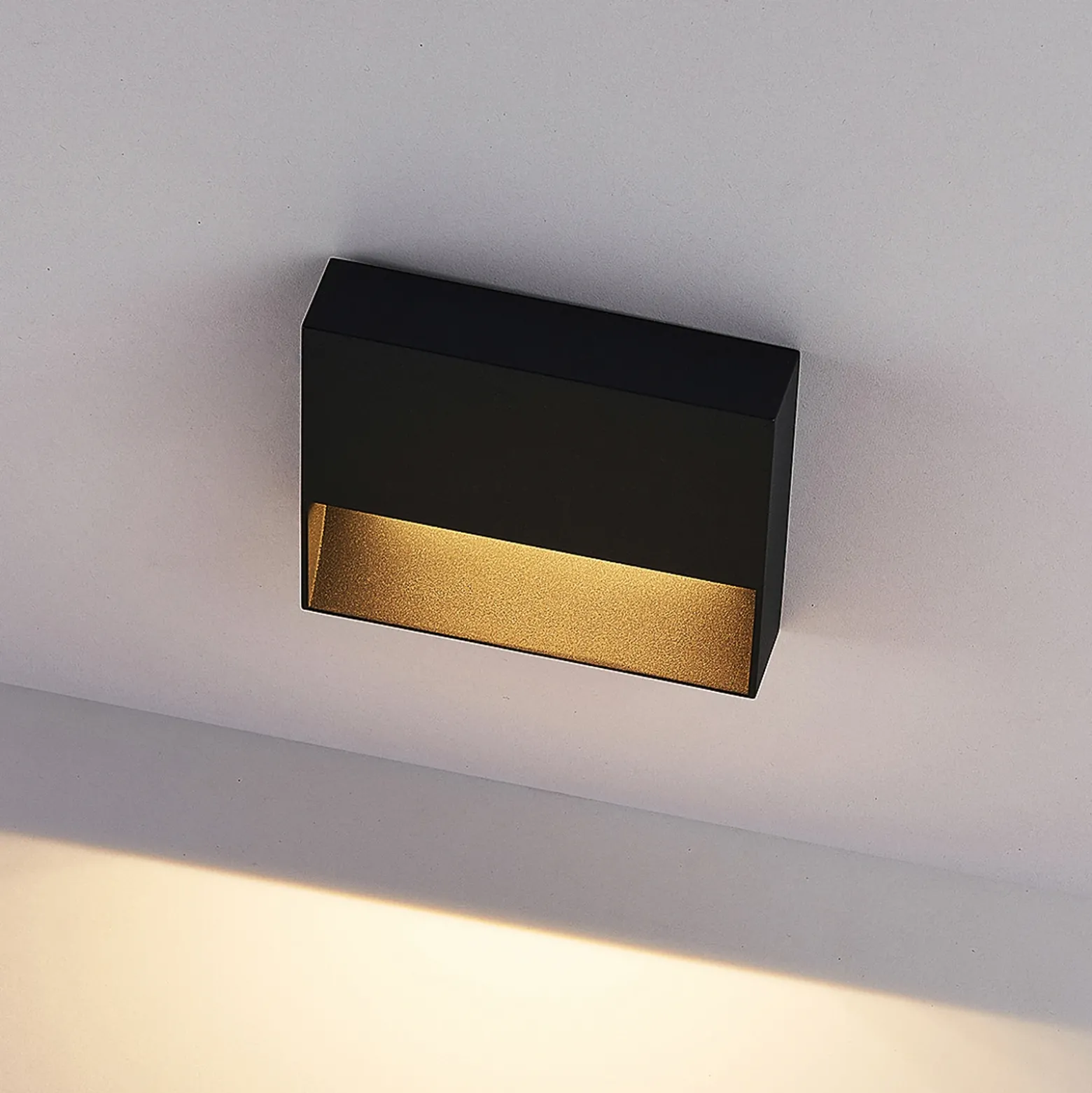 Aplique LED para exterior Molto Luce Cado, 14 cm de ancho, color negro