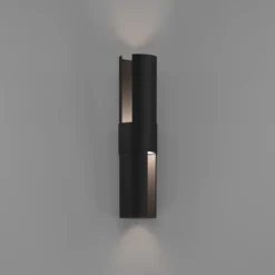 Aplique LED para exterior Montelauro, negro, altura 32 cm, metal