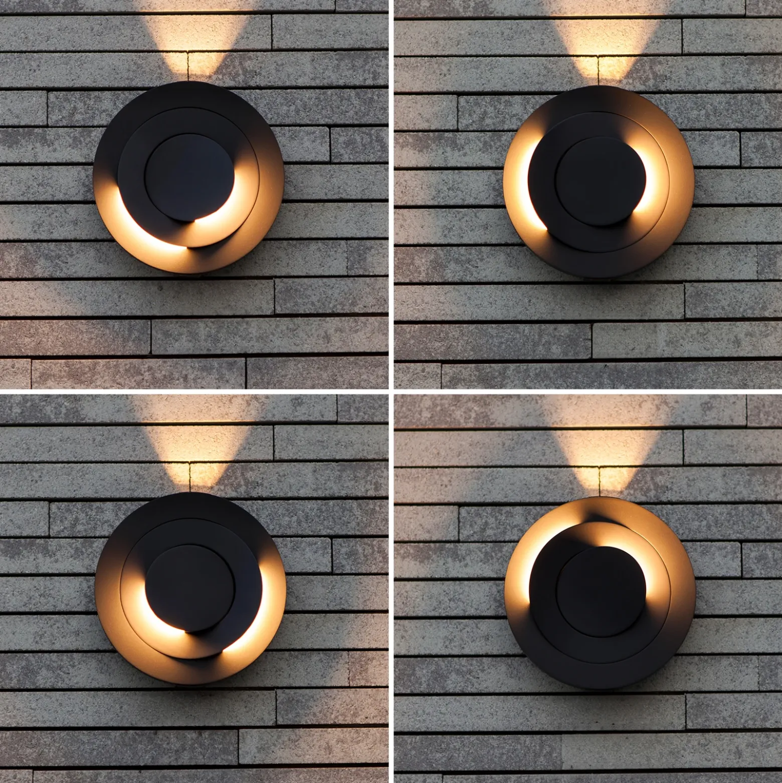 Aplique LED para exterior MOOV, gris oscuro, Ø 21 cm, metal, IP54