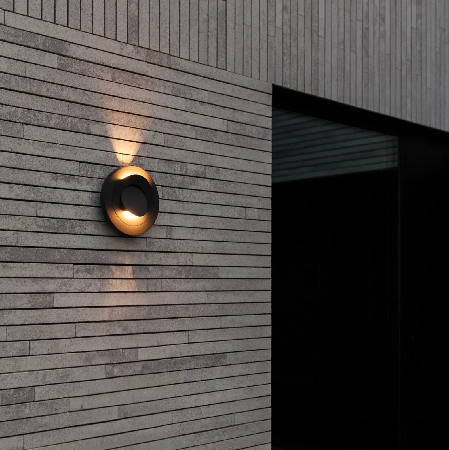 Aplique LED para exterior MOOV, gris oscuro, Ø 21 cm, metal, IP54