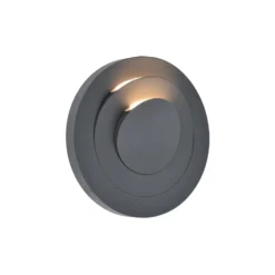 Aplique LED para exterior MOOV, gris oscuro, Ø 21 cm, metal, IP54