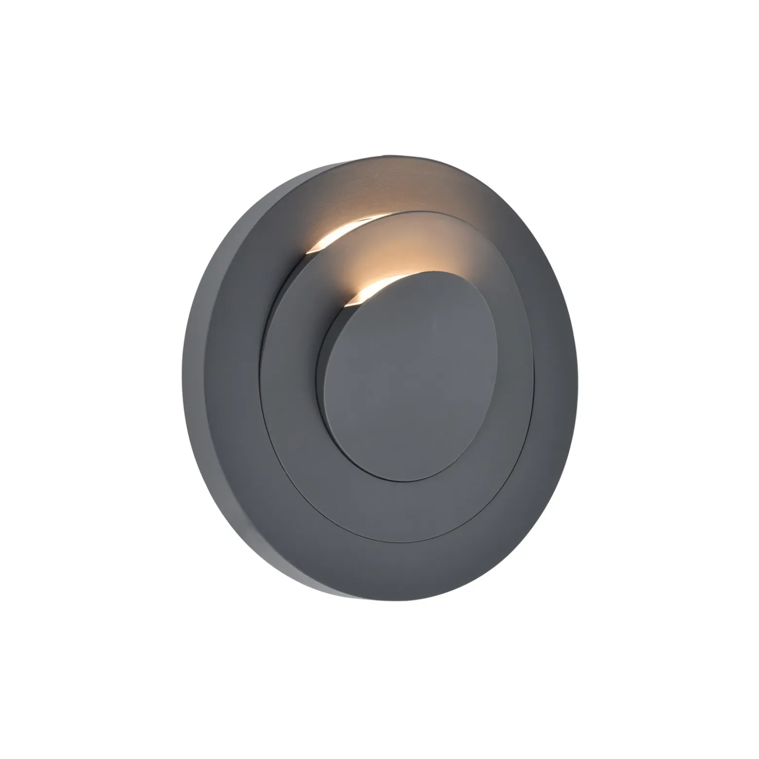 Aplique LED para exterior MOOV, gris oscuro, Ø 21 cm, metal, IP54