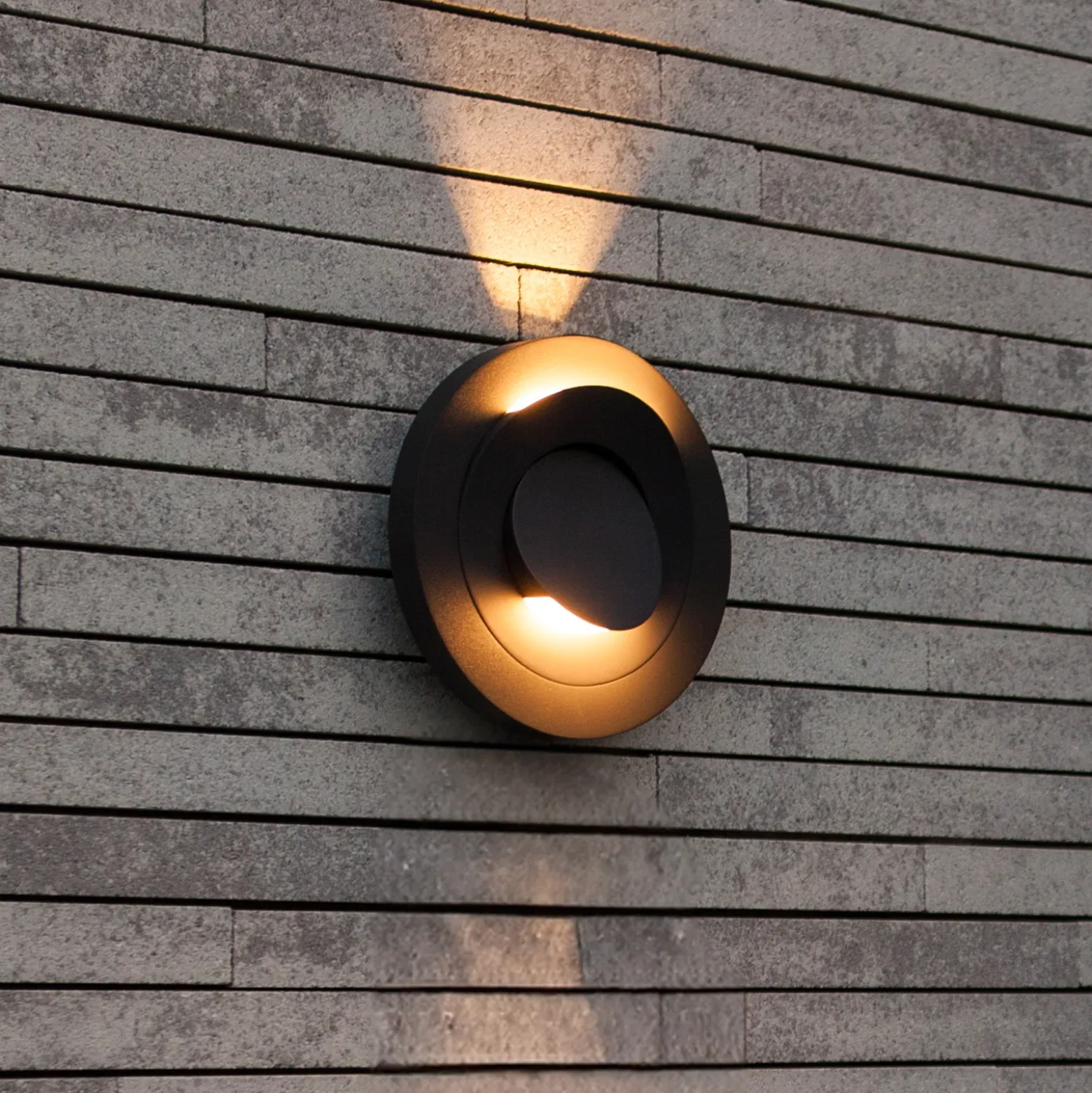 Aplique LED para exterior MOOV, gris oscuro, Ø 21 cm, metal, IP54