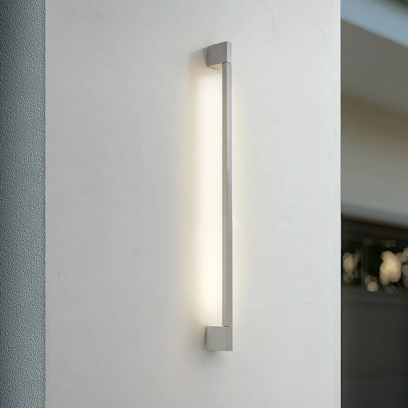 Aplique LED para exterior Neano de Lindby, 90 cm, gris piedra, IP54