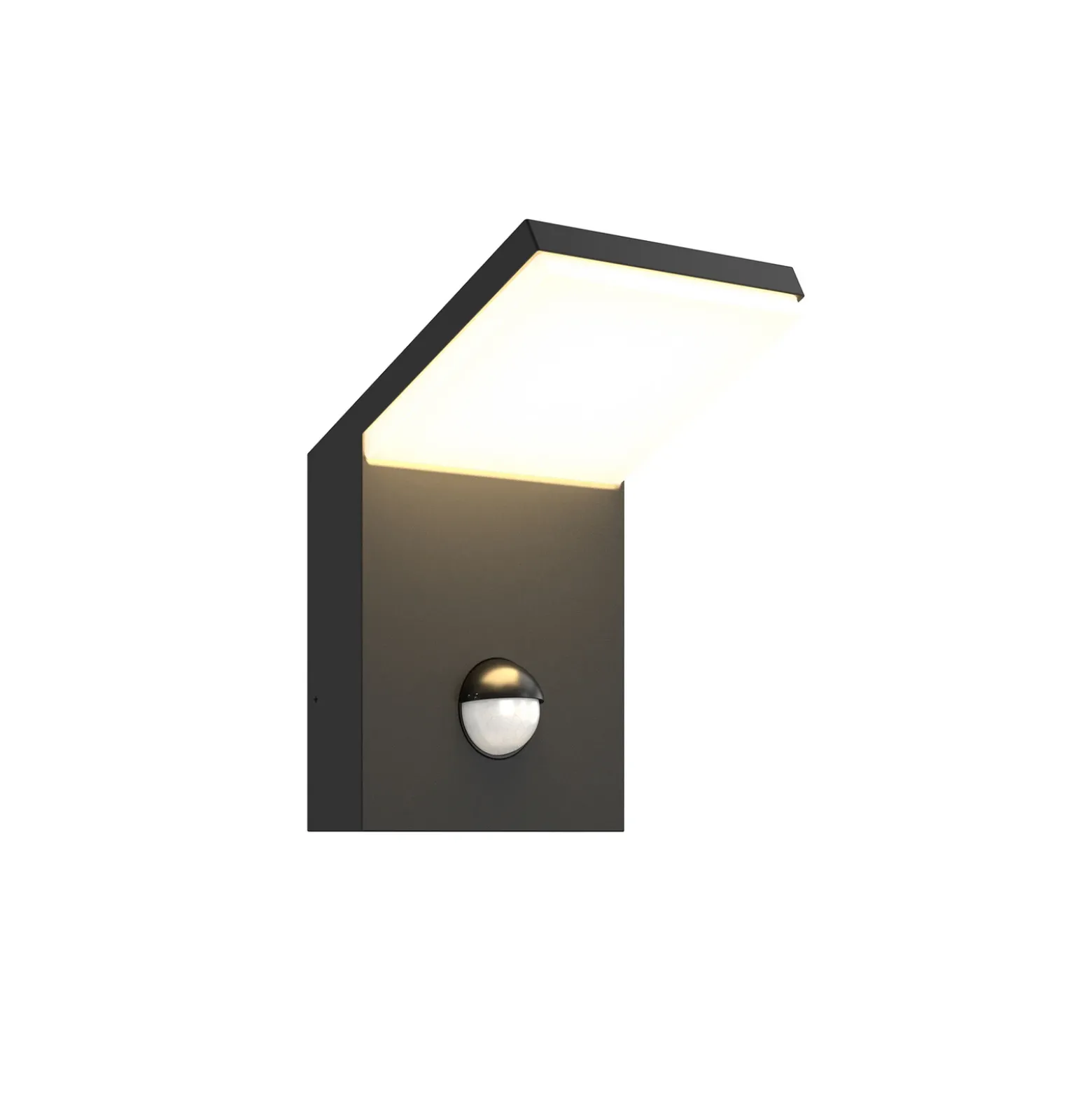 Aplique LED para exterior Nevio, metal, antracita, sensor
