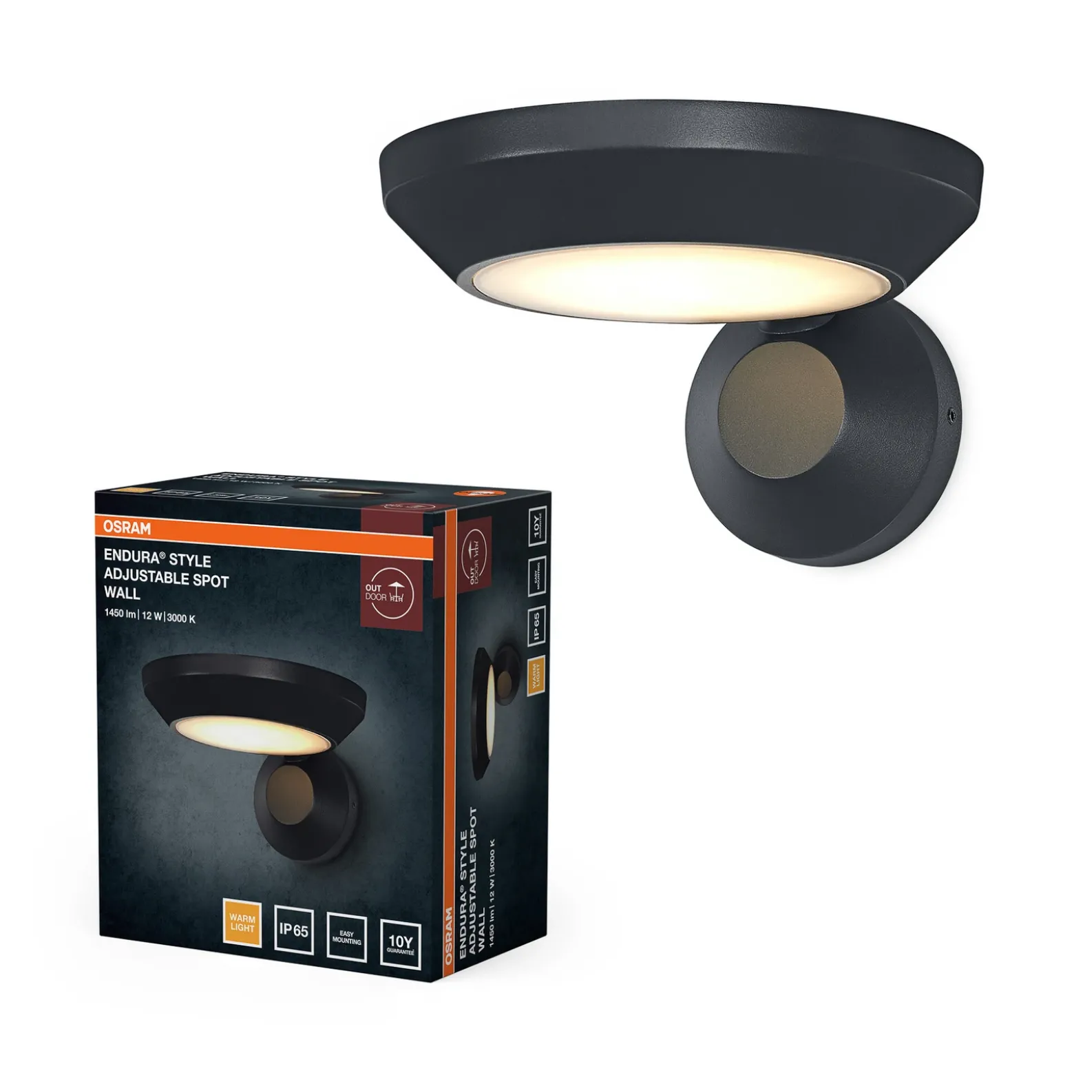 Aplique LED para exterior OSRAM ENDURA STYLE, gris oscuro, 18 cm, IP65
