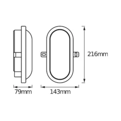 Aplique LED para exterior OSRAM BULKHEAD, negro, 11 W, plástico, IP54