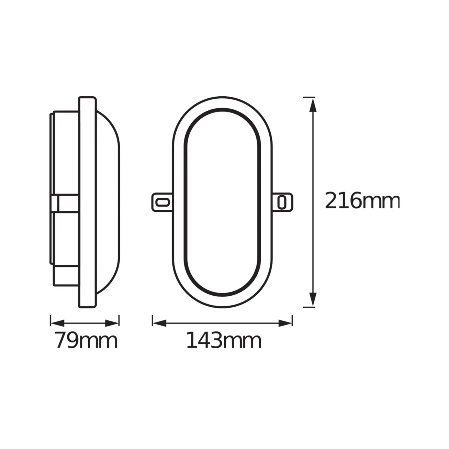Aplique LED para exterior OSRAM BULKHEAD, negro, 11 W, plástico, IP54