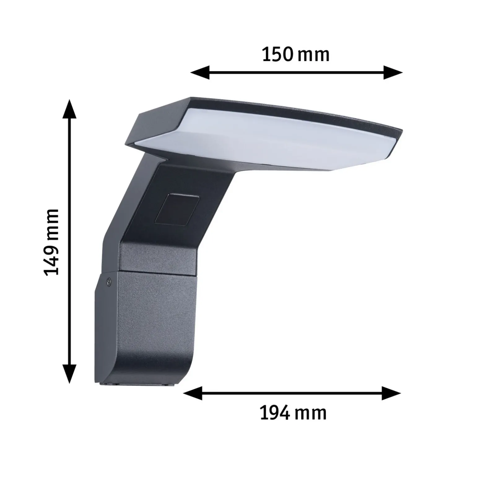 Aplique LED para exterior Paulmann Zenera, 2.200 K, antracita, IP44