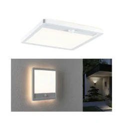 Aplique LED para exterior Paulmann Lamina, blanca, IP44, sensor
