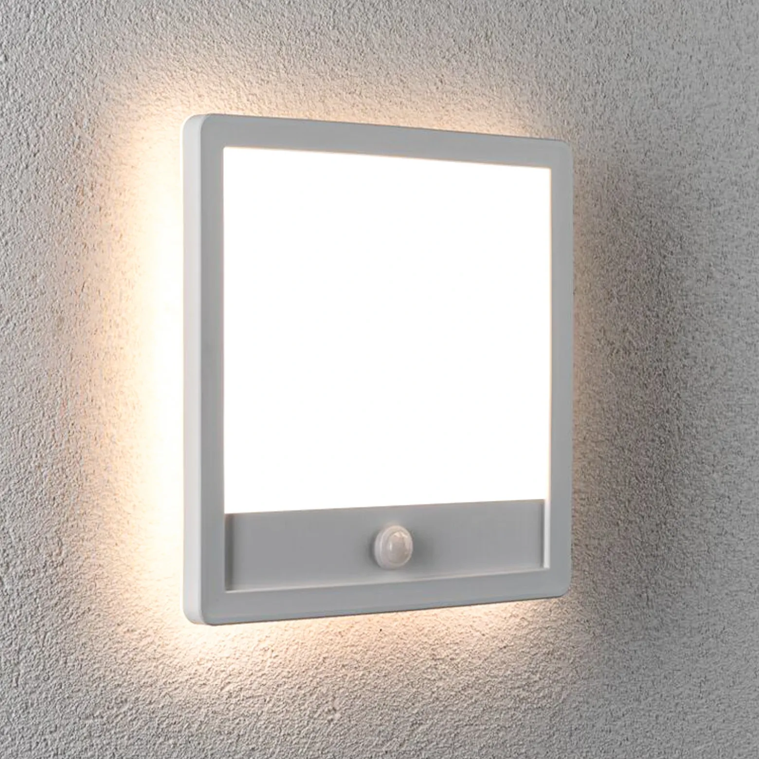 Aplique LED para exterior Paulmann Lamina, blanca, IP44, sensor