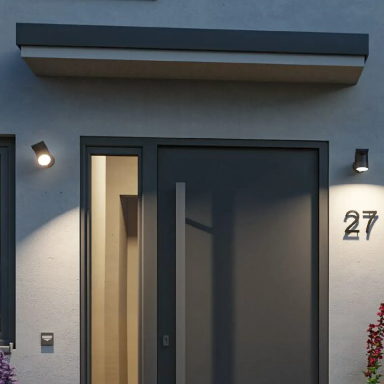 Aplique LED para exterior Paulmann Cuff, sensor, antracita