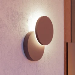 Aplique LED para exterior Pedersano, color óxido, Ø 14 cm, metal