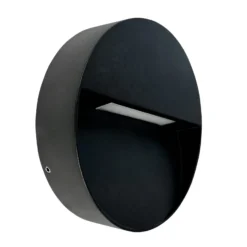 Aplique LED para exterior Pluto de Dyberg Larsen, negra, Ø 15 cm