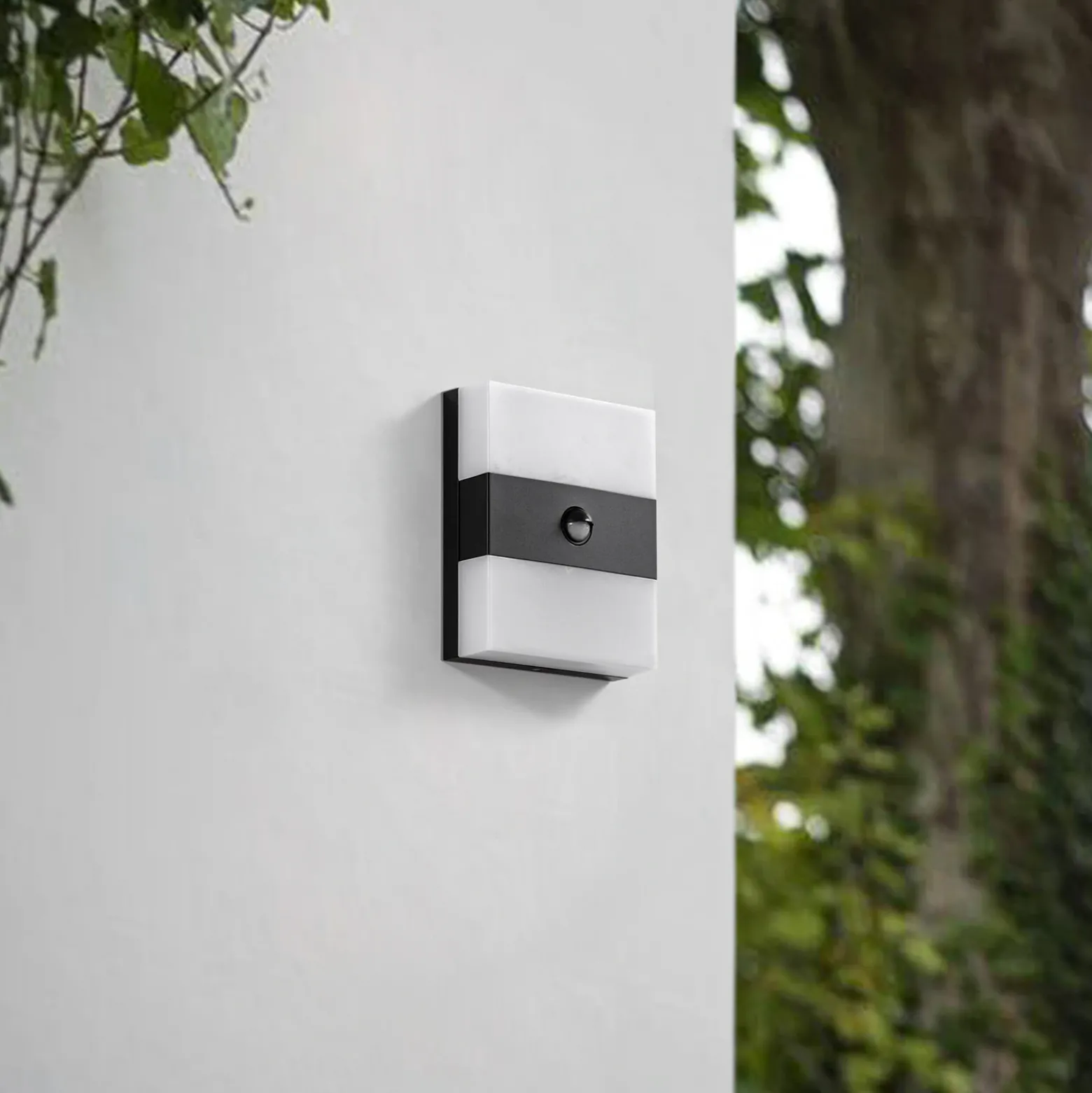 Aplique LED para exterior PRIOS Teekon, antracita, sensor, IP44