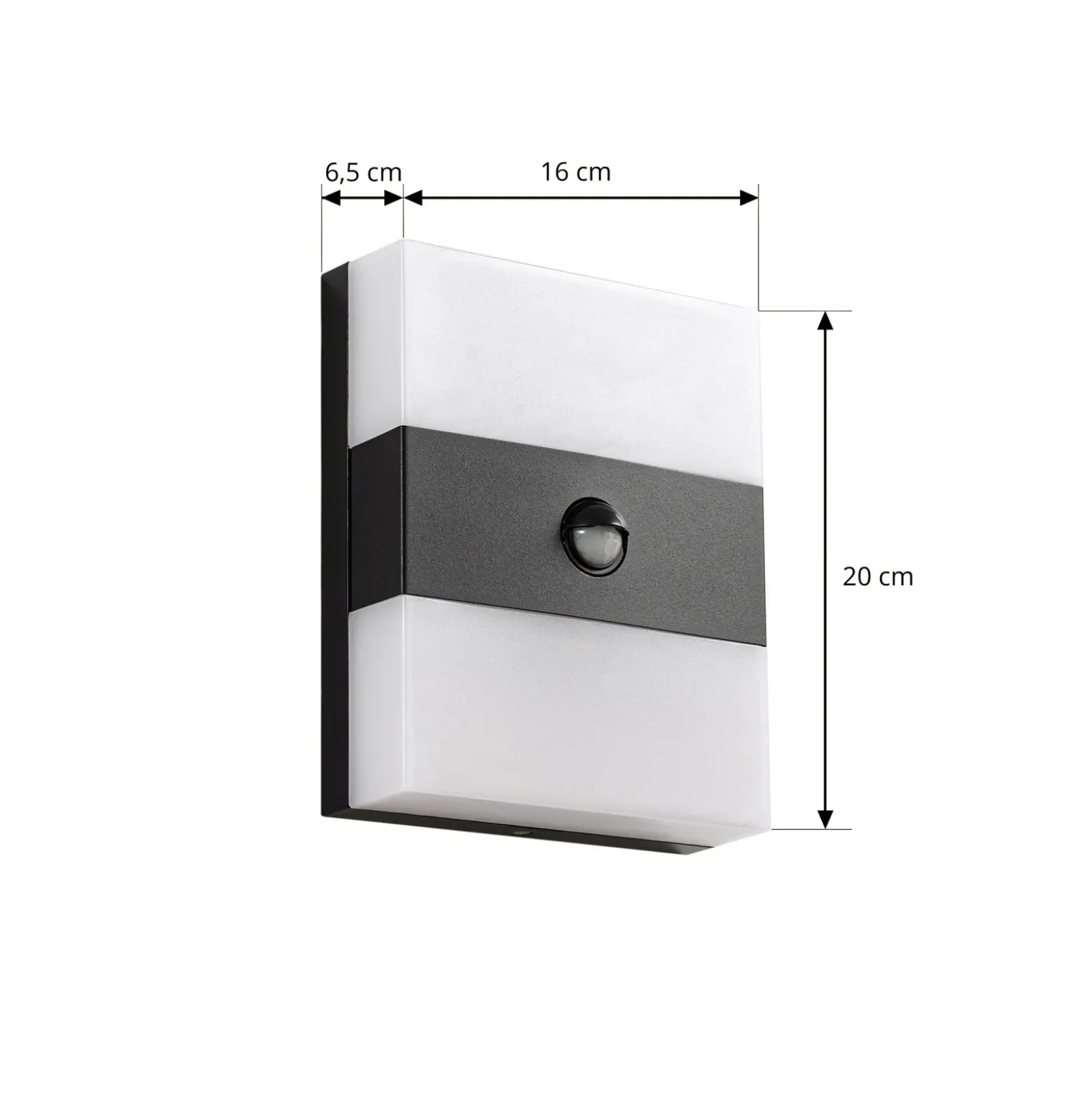 Aplique LED para exterior PRIOS Teekon, antracita, sensor, IP44
