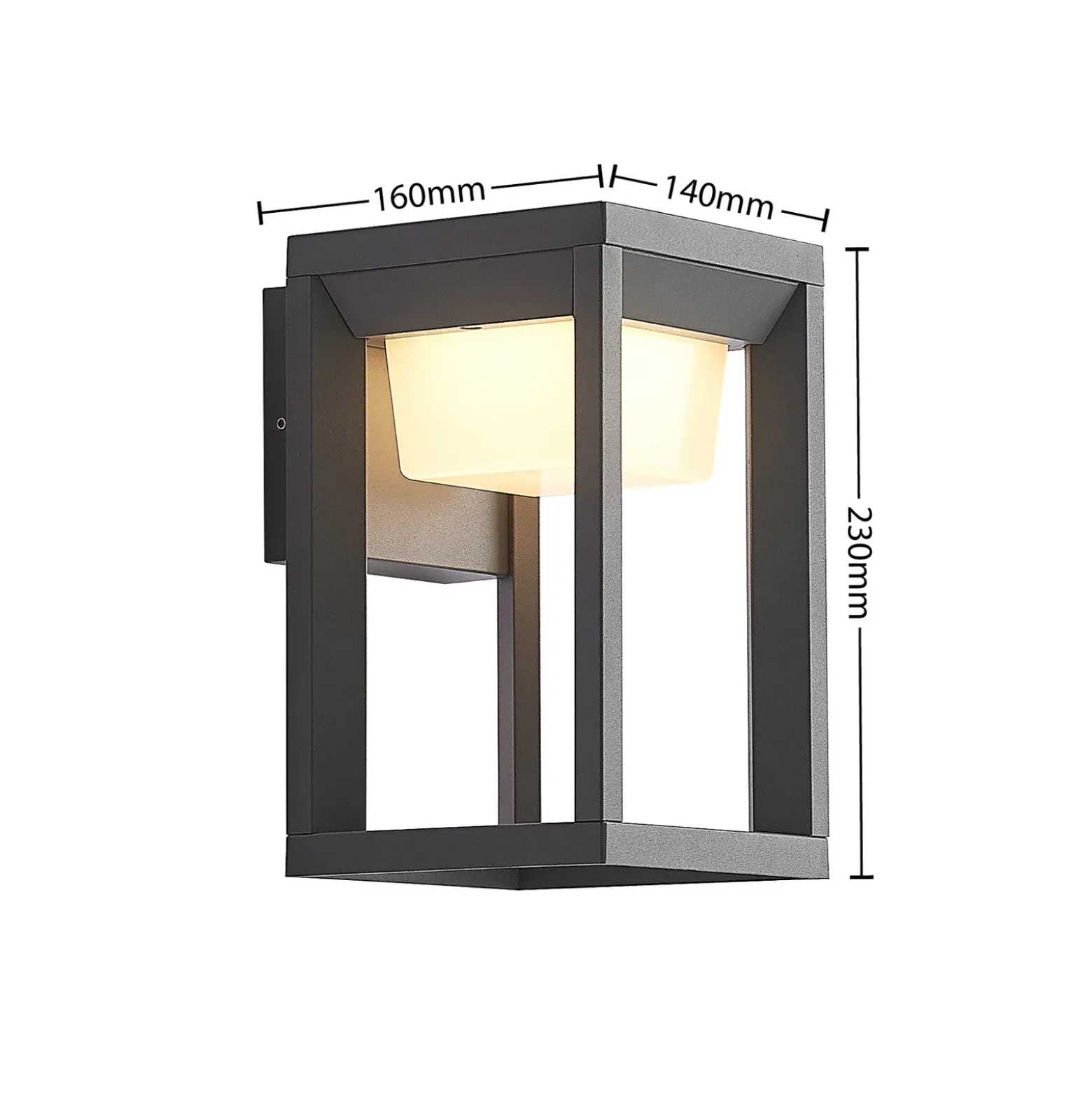 Aplique LED para exterior Prios, antracita, metal, IP54