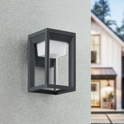 Aplique LED para exterior Prios, antracita, metal, IP54