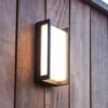 Aplique LED para exterior QUBO, gris oscuro, altura 22 cm, metal, IP54